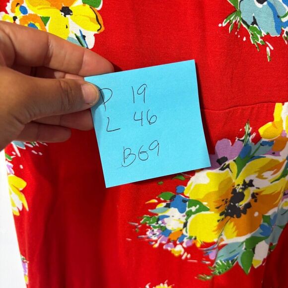 Lauren Ralph Lauren Jersey Wrap Dress Small Orange Floral Surplice Neck NWT - Picture 11 of 11